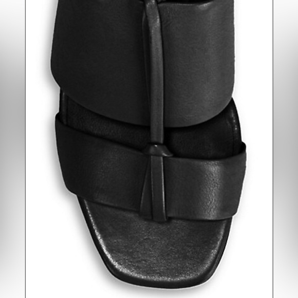 Vince Dunaway Ankle Wrap Black Leather Sandals - Picture 3 of 8